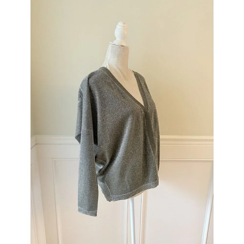 Fabiana Filippi Green Metallic Cardigan 6 Small
